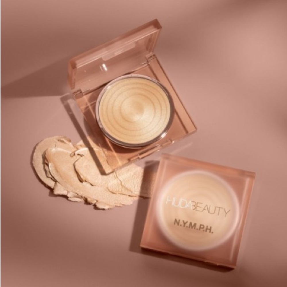 🆕Huda Beauty N.Y.M.P.H. Glaze Skin Glowing Perfector Luna Warm Rose Gold 9g BNIB